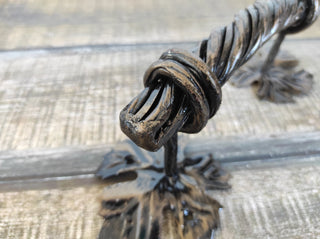 Hand Forged Iron Door Handle: Barn Door Decor (10")