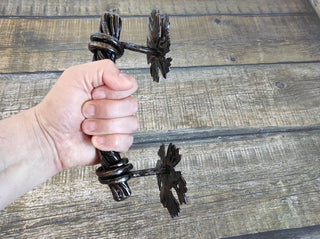 Hand Forged Iron Door Handle: Barn Door Decor (10")