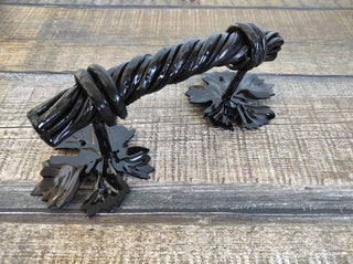Hand Forged Iron Door Handle: Rustic Barn Decor (10")