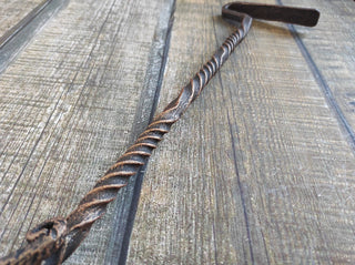 Hand Forged Cobra Fireplace Poker: Iron Camping Cookware