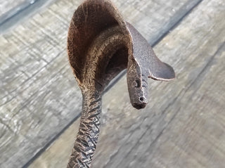 Hand Forged Cobra Fireplace Poker: Iron Camping Cookware