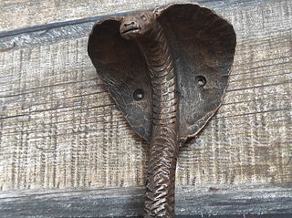 Hand Forged Cobra Door Handle: Wrought Iron Snake Pull