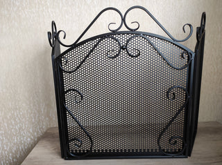 Fireplace screen, Folding screen, Fire screen, Metal screen for fireplace, Handmade fire shield, Fireplace decor, fireplace accessories,