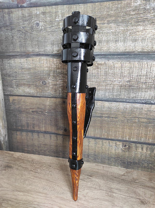 Hand Forged Wrought Iron Wall Sconce: Medieval Viking Torch Lantern