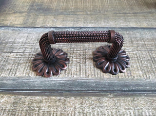 Hand Forged Wrought Iron Door Handle: Rustic Medieval Decor