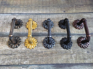 Hand Forged Wrought Iron Door Handle: Rustic Medieval Decor