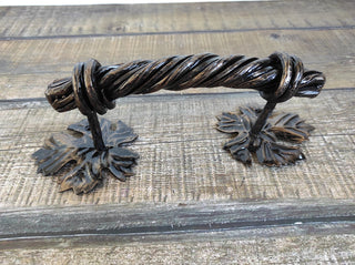 Hand Forged Iron Door Handle: Barn Door Decor (10")