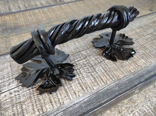 Hand Forged Iron Door Handle: Rustic Barn Decor (10")