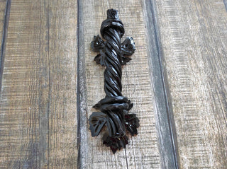 Hand Forged Iron Door Handle: Rustic Barn Decor (10")