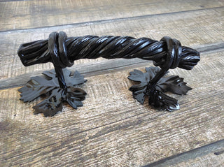 Hand Forged Iron Door Handle: Rustic Barn Decor (10")