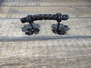 Hand Forged Iron Door Handle: Rustic Barn Decor (10")