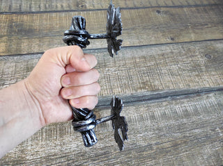 Hand Forged Iron Door Handle: Barn Door Decor