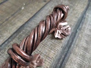Hand Forged Iron Door Handle: Rustic Barn Decor