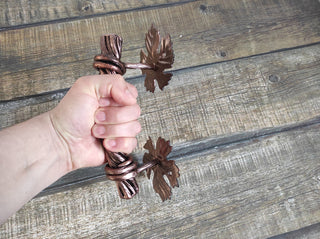 Hand Forged Iron Door Handle: Rustic Barn Decor