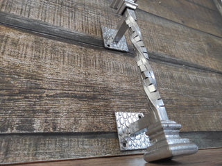 Hand Forged Iron Door Handle: Barn Door Decor (10.20" Long)