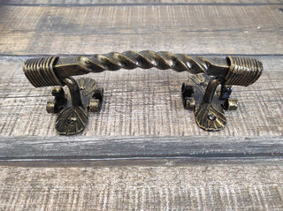 Hand Forged Metal Door Handle: Rustic Twisted Iron Hardware