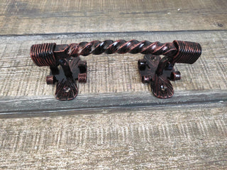 Hand Forged Metal Door Handle: Rustic Twisted Iron Hardware
