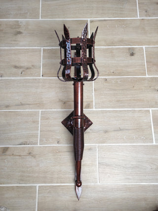 Hand Forged Wrought Iron Wall Sconce: Medieval Viking Torch Lantern
