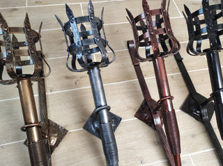 Hand Forged Wrought Iron Wall Sconce: Medieval Viking Torch Lantern