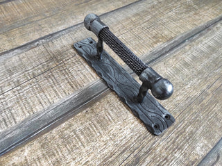 Front door handle, gate handle. Rustic, medieval hand forged handle