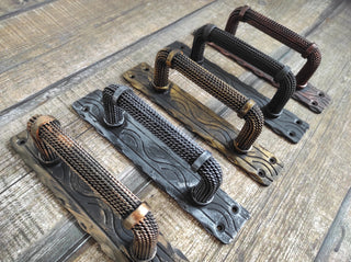 Hand Forged Metal Barn Door Handle: Rustic Medieval Decor