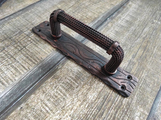 Hand Forged Metal Barn Door Handle: Rustic Medieval Decor