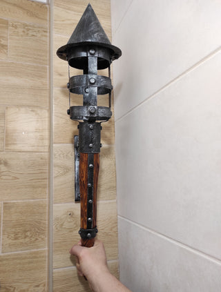 Handmade Forged Viking Torch Sconce: Medieval Wall Lantern