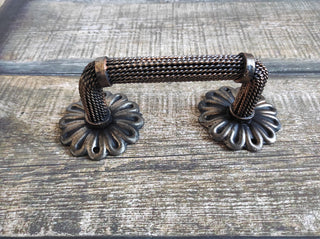 Hand Forged Wrought Iron Door Handle: Rustic Medieval Decor
