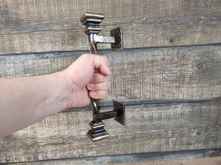 Hand Forged Iron Door Handle: Rustic Barn Door Decor