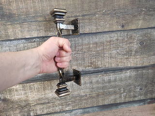 Hand Forged Iron Door Handle: Rustic Barn Door Decor