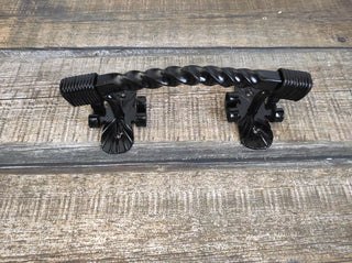 Hand Forged Metal Door Handle: Rustic Twisted Iron Hardware