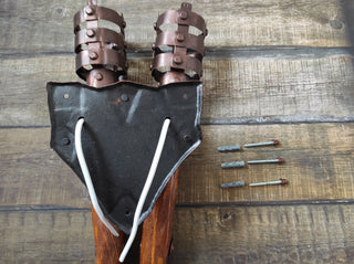 Hand Forged Iron & Wood Viking Double Torch Wall Sconce