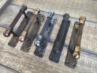 Hand Forged Rustic Door Handle: Medieval Gate Hardware