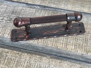 Hand Forged Rustic Door Handle: Medieval Gate Hardware