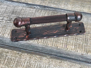 Front door handle, gate handle. Rustic, medieval hand forged handle