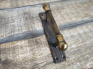 Hand Forged Rustic Door Handle: Medieval Gate Hardware