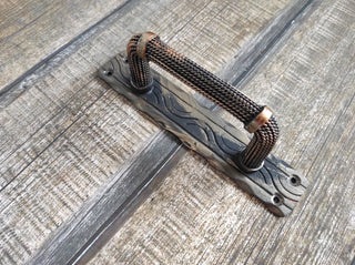 Hand Forged Metal Barn Door Handle: Rustic Medieval Decor