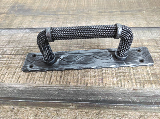 Hand Forged Metal Barn Door Handle: Rustic Medieval Decor