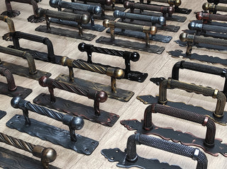 Hand Forged Steel Barn Door Handle: Rustic Medieval Style