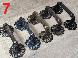 Hand Forged Steel Barn Door Handle: Rustic Medieval Style