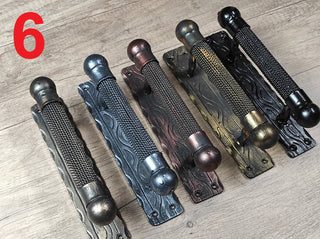 Barn door handles, door handles. Rustic, medieval hand forged handle