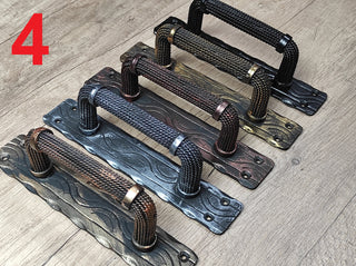 Barn door handles, door handles. Rustic, medieval hand forged handle