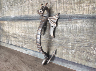 Hand Forged Dragon Door Handle: Metal Barn Door Hardware