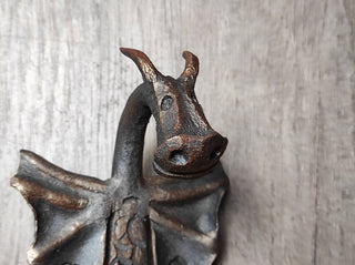 Hand Forged Dragon Door Handle: Metal Barn Door Hardware