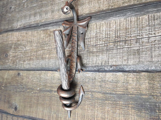 Hand Forged Dragon Door Handle: Metal Barn Door Hardware