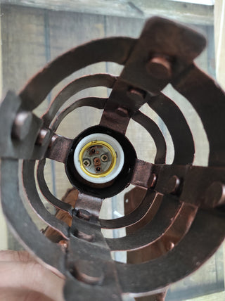 Hand Forged Iron & Wood Viking Double Torch Wall Sconce