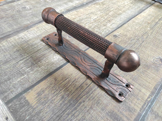 Hand Forged Barn Door Handle: Rustic Medieval Metal Decor