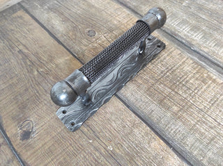 Hand Forged Barn Door Handle: Rustic Medieval Metal Decor