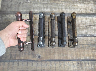 Hand Forged Barn Door Handle: Rustic Medieval Metal Decor