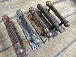 Hand Forged Barn Door Handle: Rustic Medieval Metal Decor